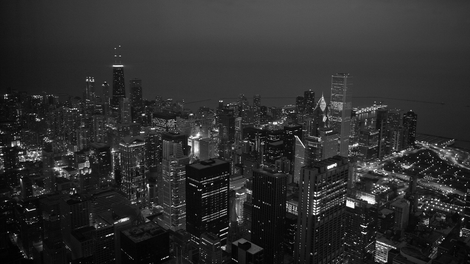 Skyline Desktop Night Photo Chicago Wallpaper HD