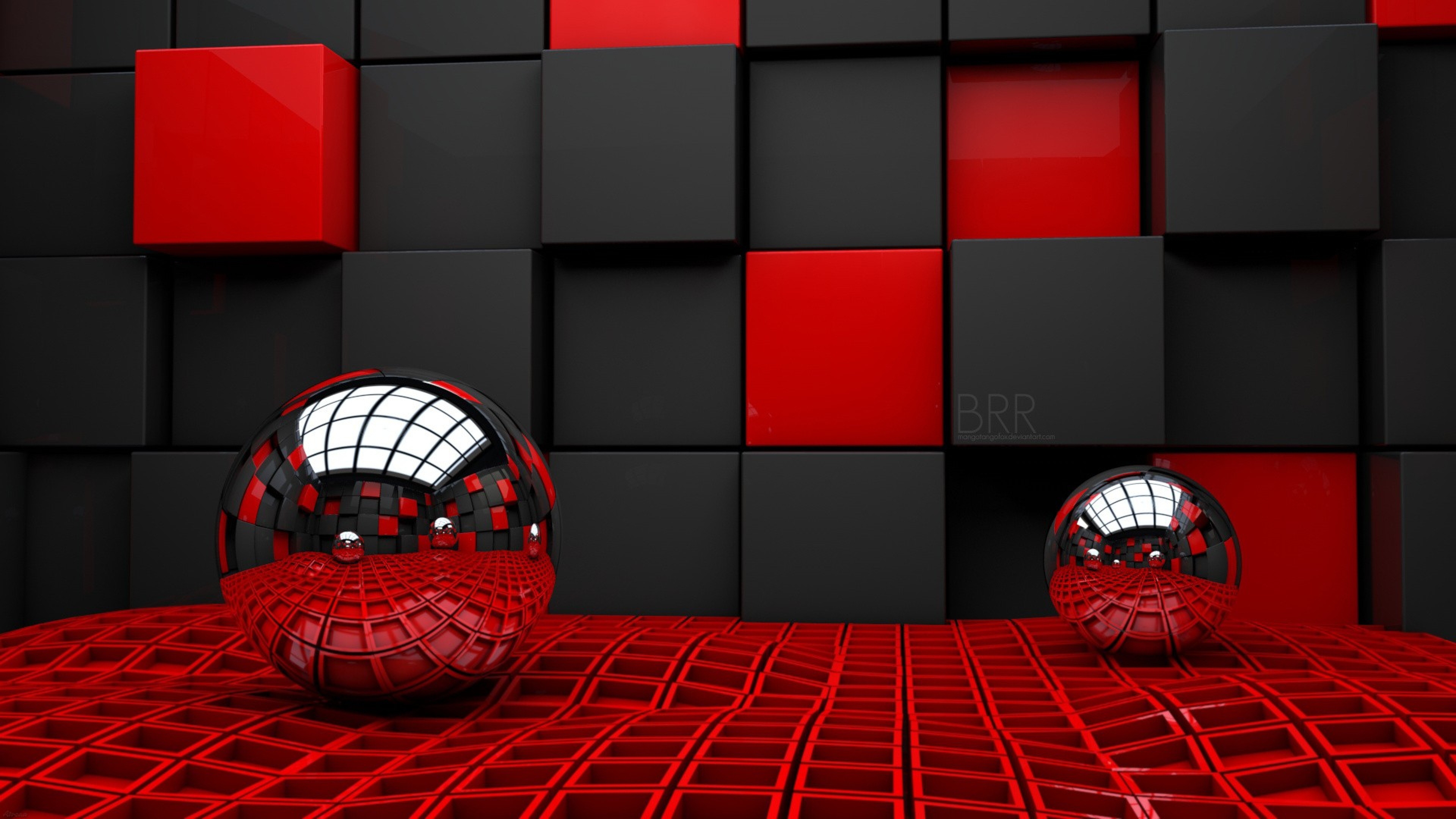 Glass Ball And Cubes 3d Wallpaper HD Moshlab