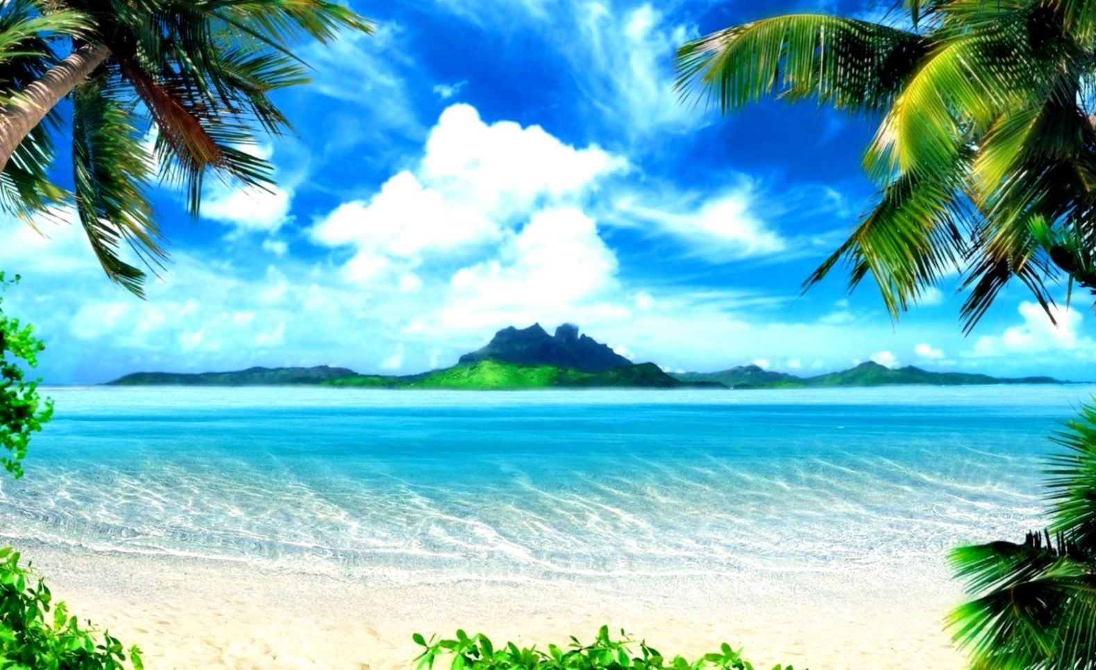 Tropical Island Paradise Wallpaper Top