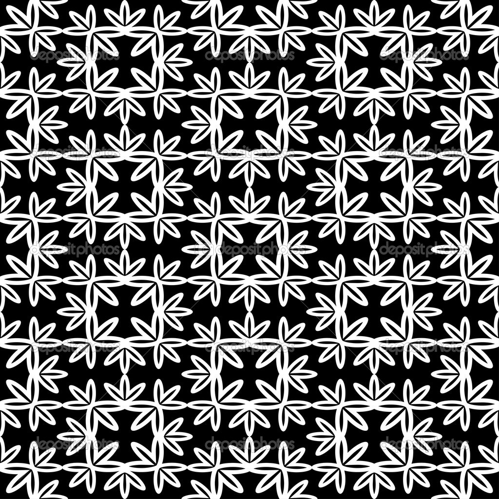 Monochrome Vector Wallpaper Damask Seamless Pattern Black And White