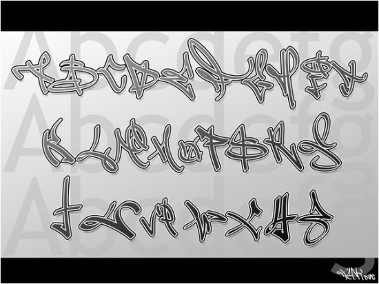 Digital Graffiti Alphabet Letters A Z Wallpaper by DadouX 550x412