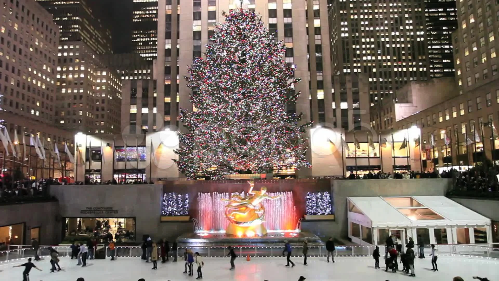 Rockefeller Center NYC Christmas holiday Stock Video Pond5