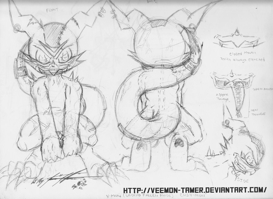 Digimon Mt Chi V Mon Concept Sketch By Veemon Tamer