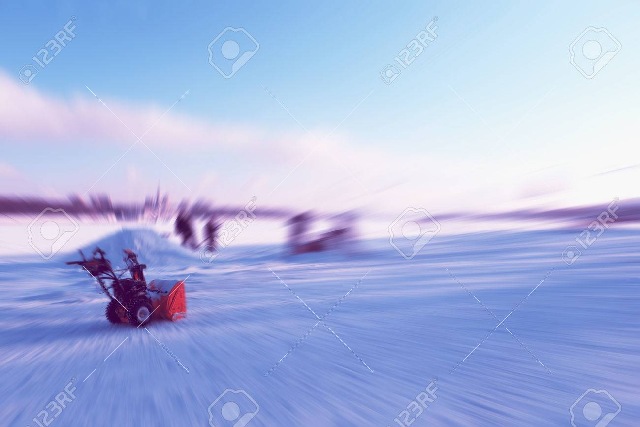 Blurred Background Snow Removal Site Preparation For Petition