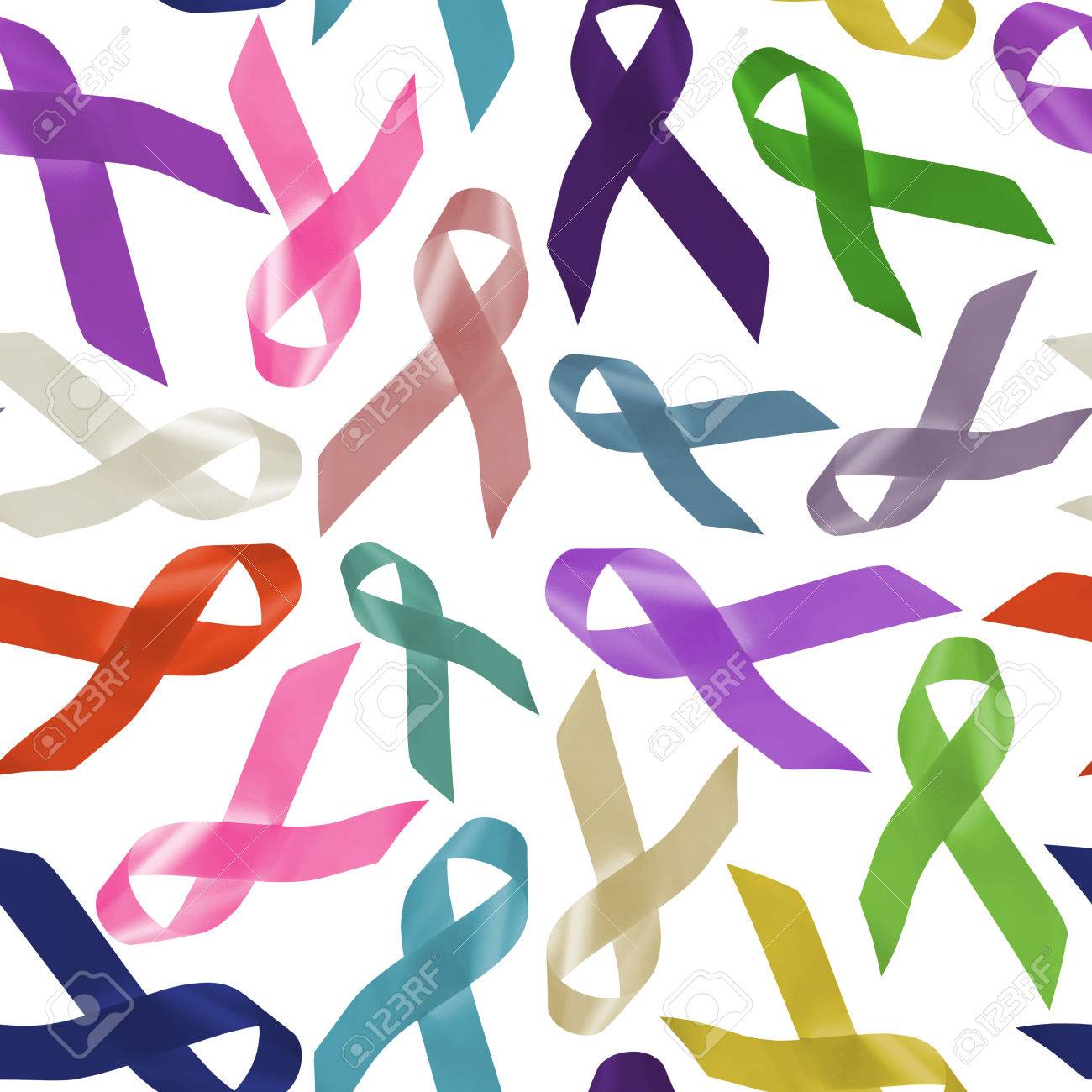 World Cancer Day Background Seamless Pattern Made Of Multicolor