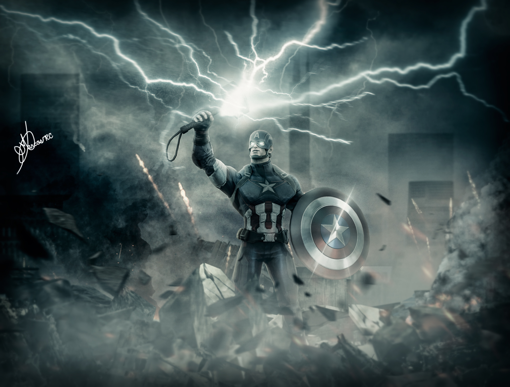 Captain America Thor Hammer HD Superheroes 4k Wallpaper Image Photos And Picture