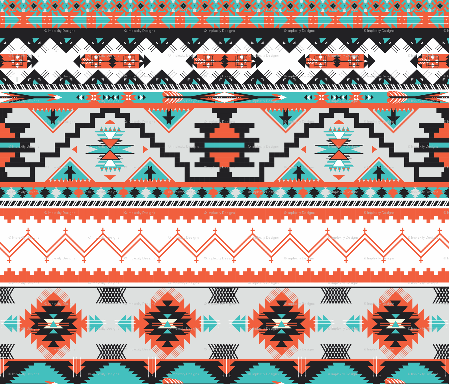 Native American Pattern Border Fabric Wallpaper
