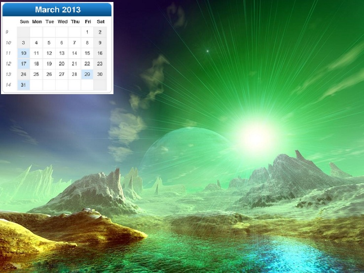 Beautiful Nature Desktop Calendar Wallpaper For