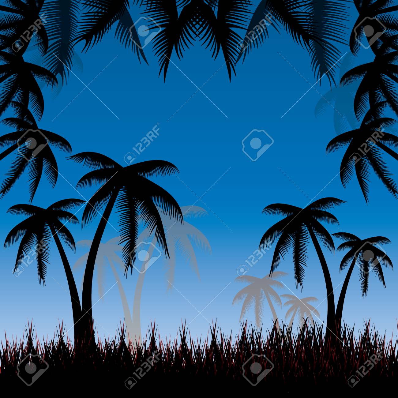 Summer Background Palme Pentecte Treesvector Clip Art Libres De 1300x1300