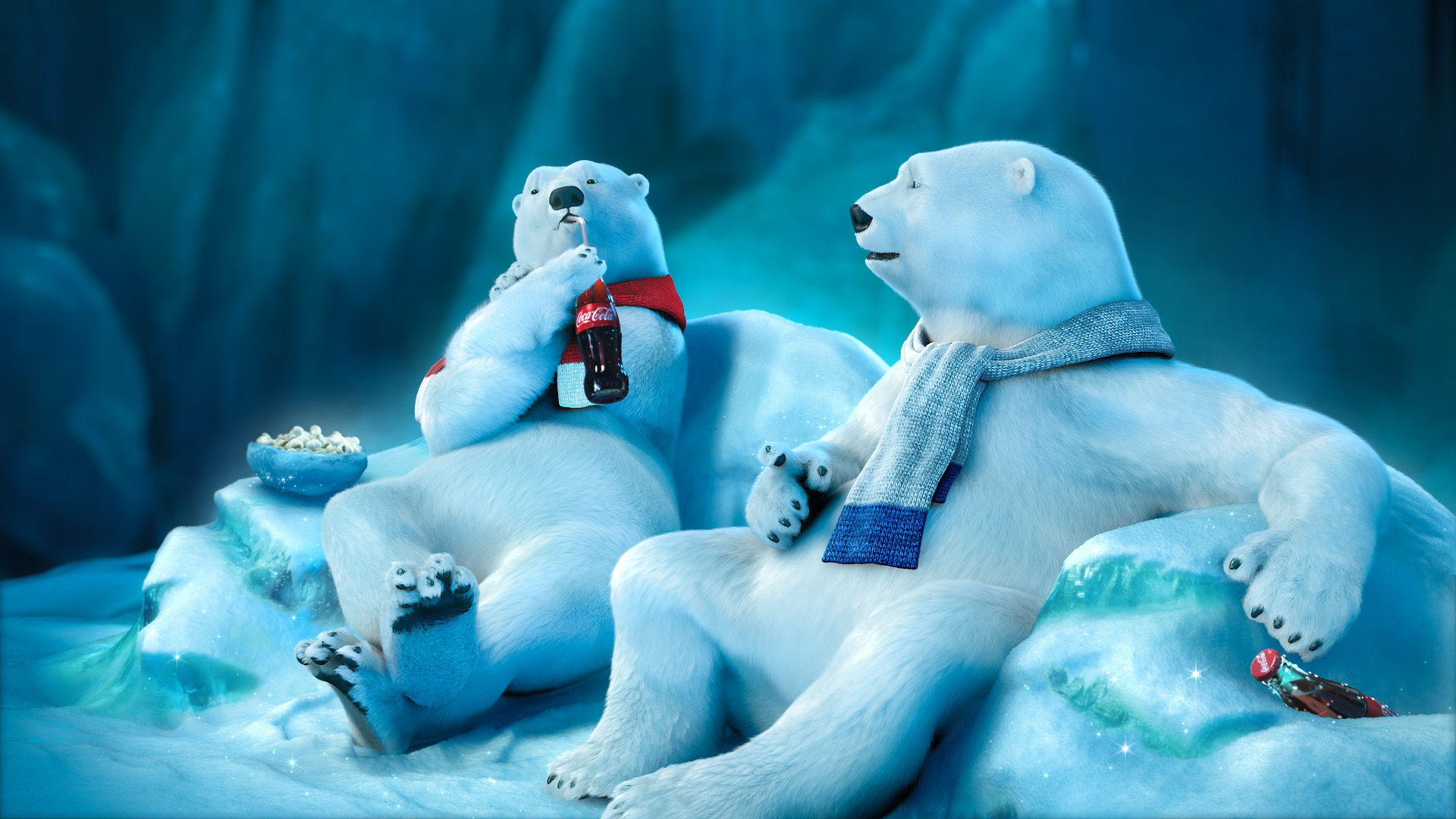 Coke Cola Coca Polar Bears Bear Snow Winter Drink