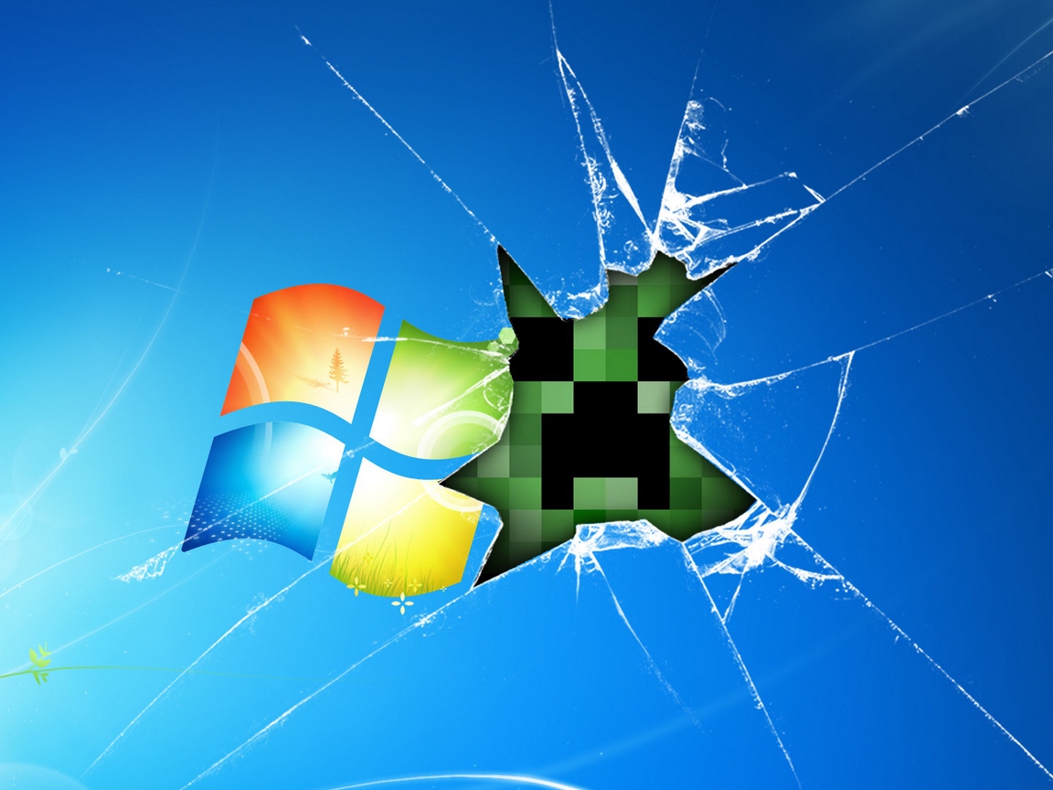 Wallpaper Windows Minecraft Game Glass