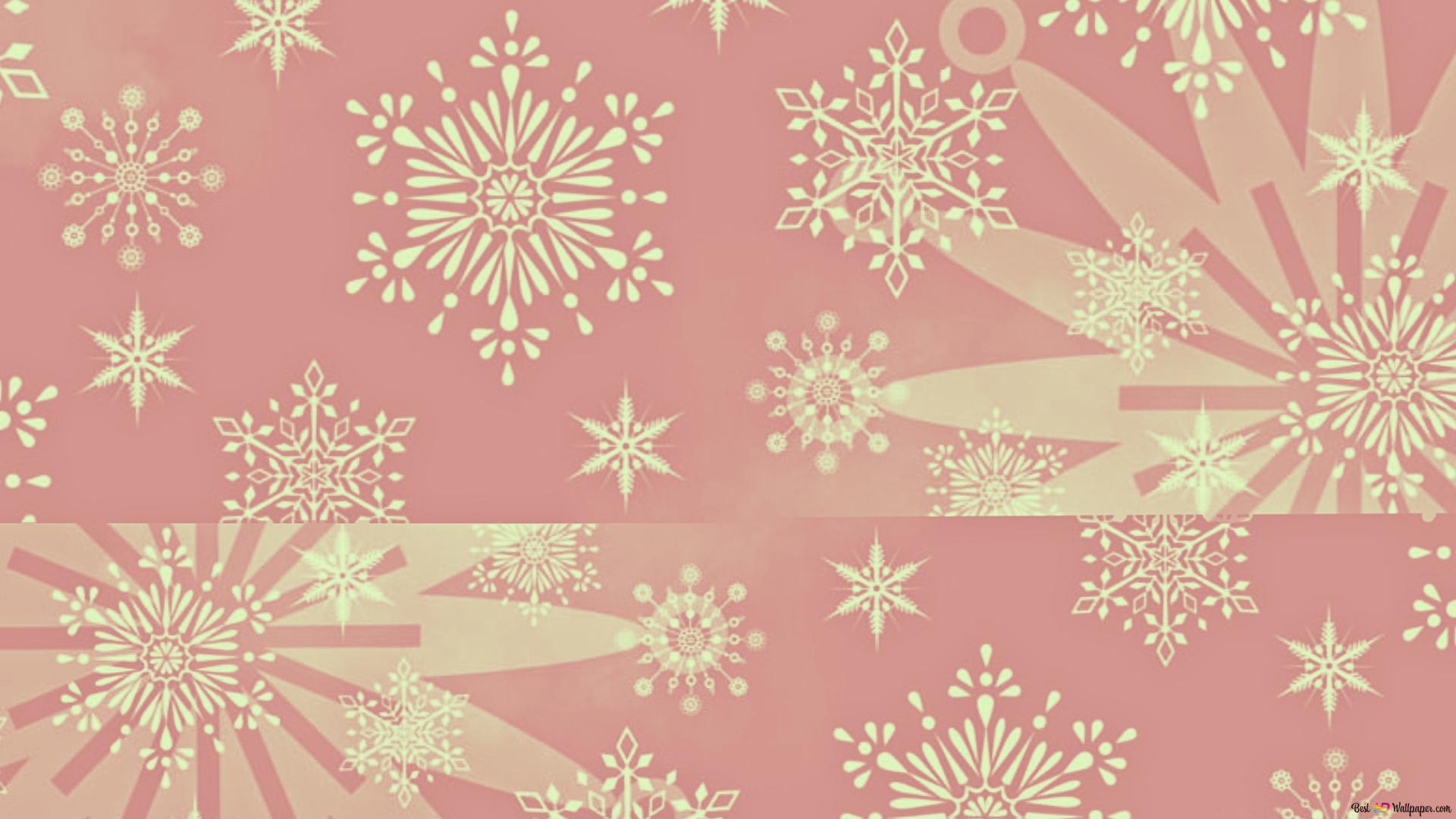 Snowflakes With Pink Wallpaper