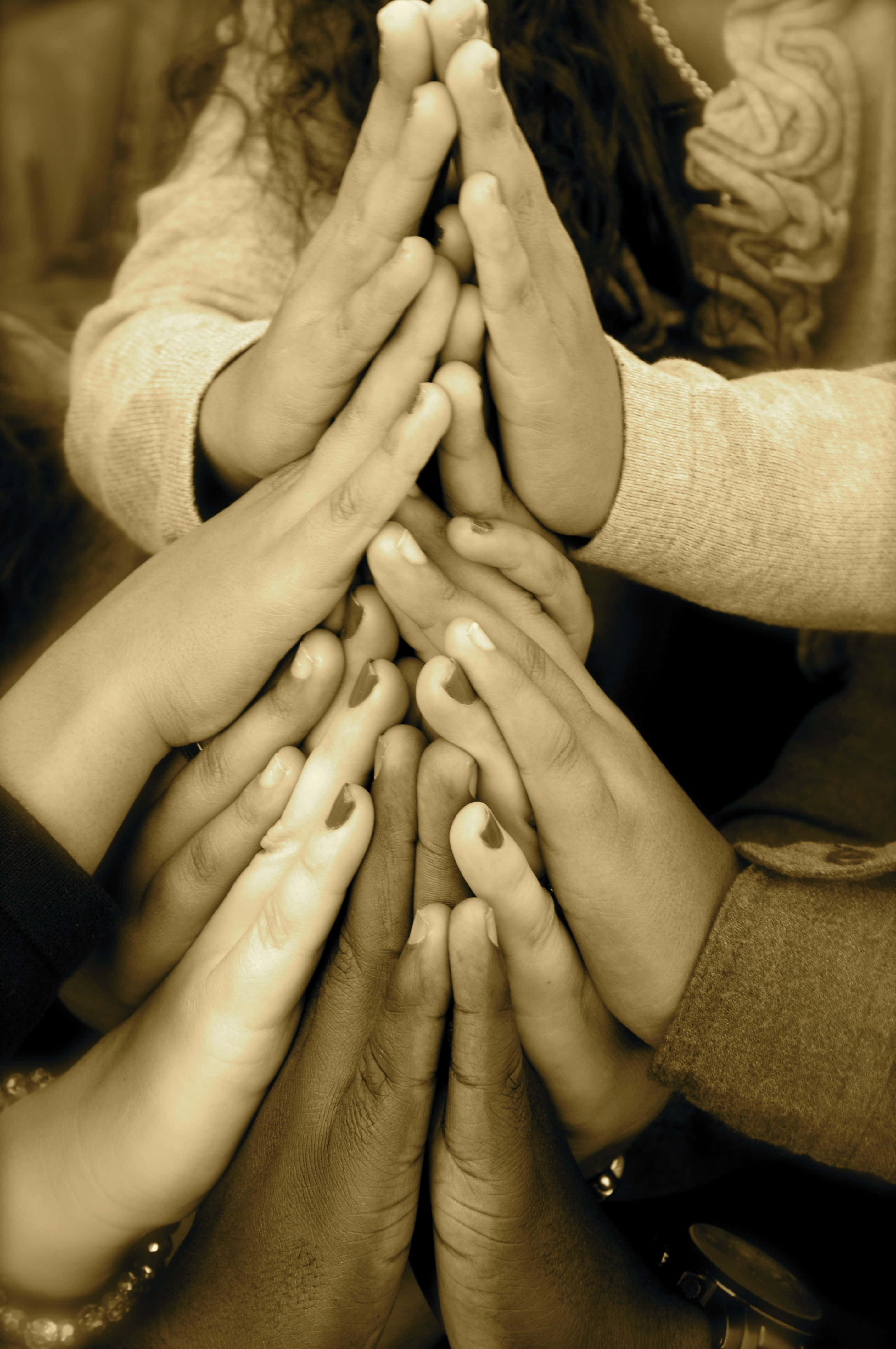 Group Of People Praying Hands Picture Wallpaper