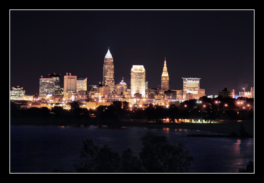 Cleveland Skyline Night By Zephania