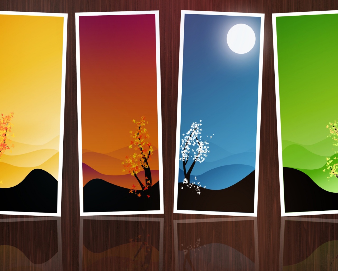 Description Seasons Frames Wallpaper Desktop