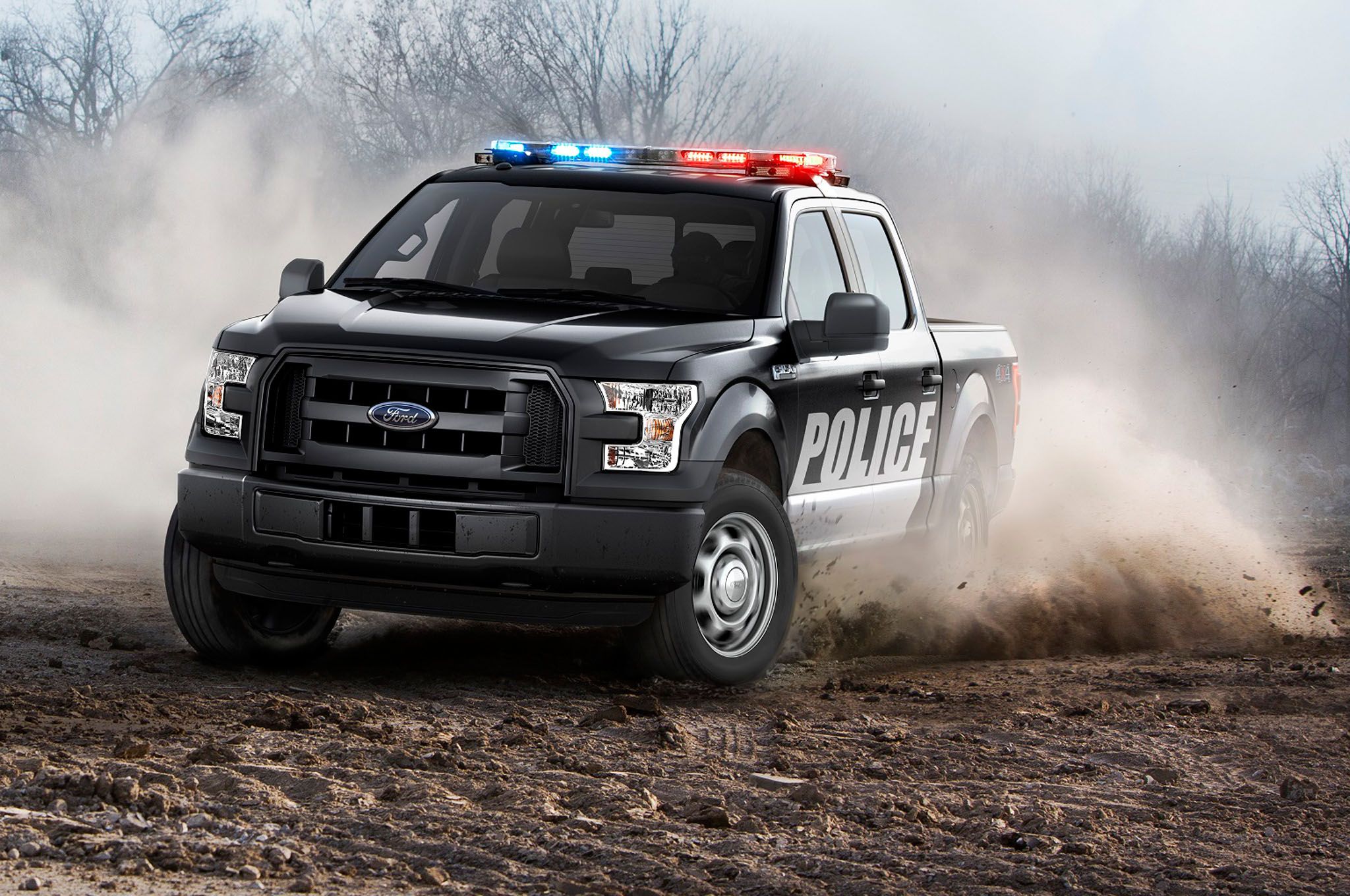 Ford F Police Background Wallpaper HD Car
