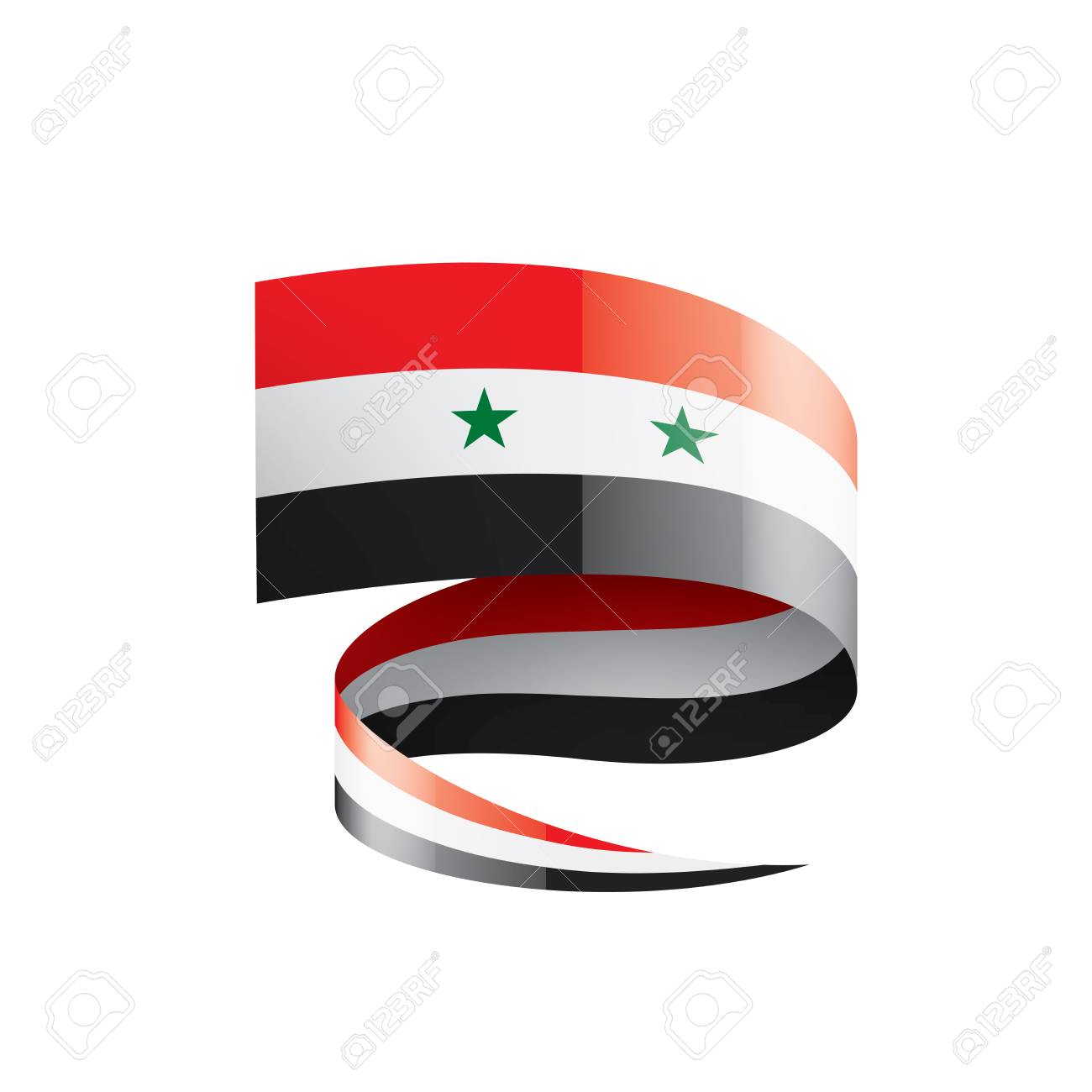 Syria Flag Vector Illustration On A White Background Royalty