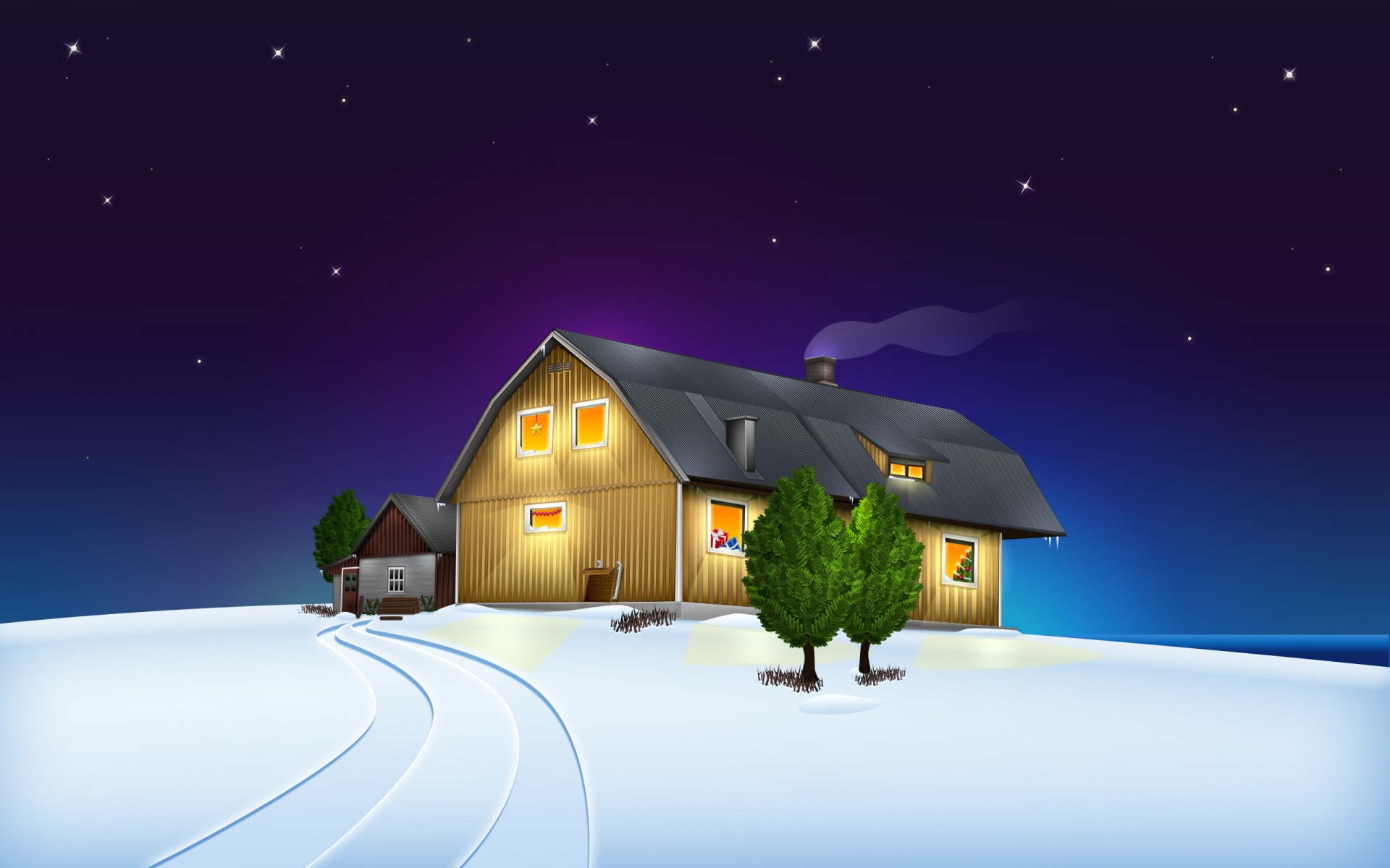 Christmas House Desktop Wallpaper Wallpapercow