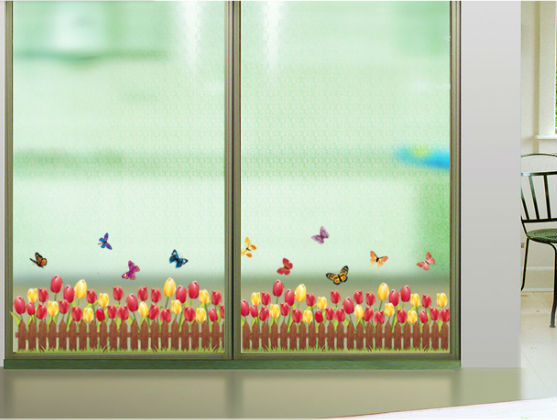 Single Design Sale tulip garden adhesive wallpaper wall border