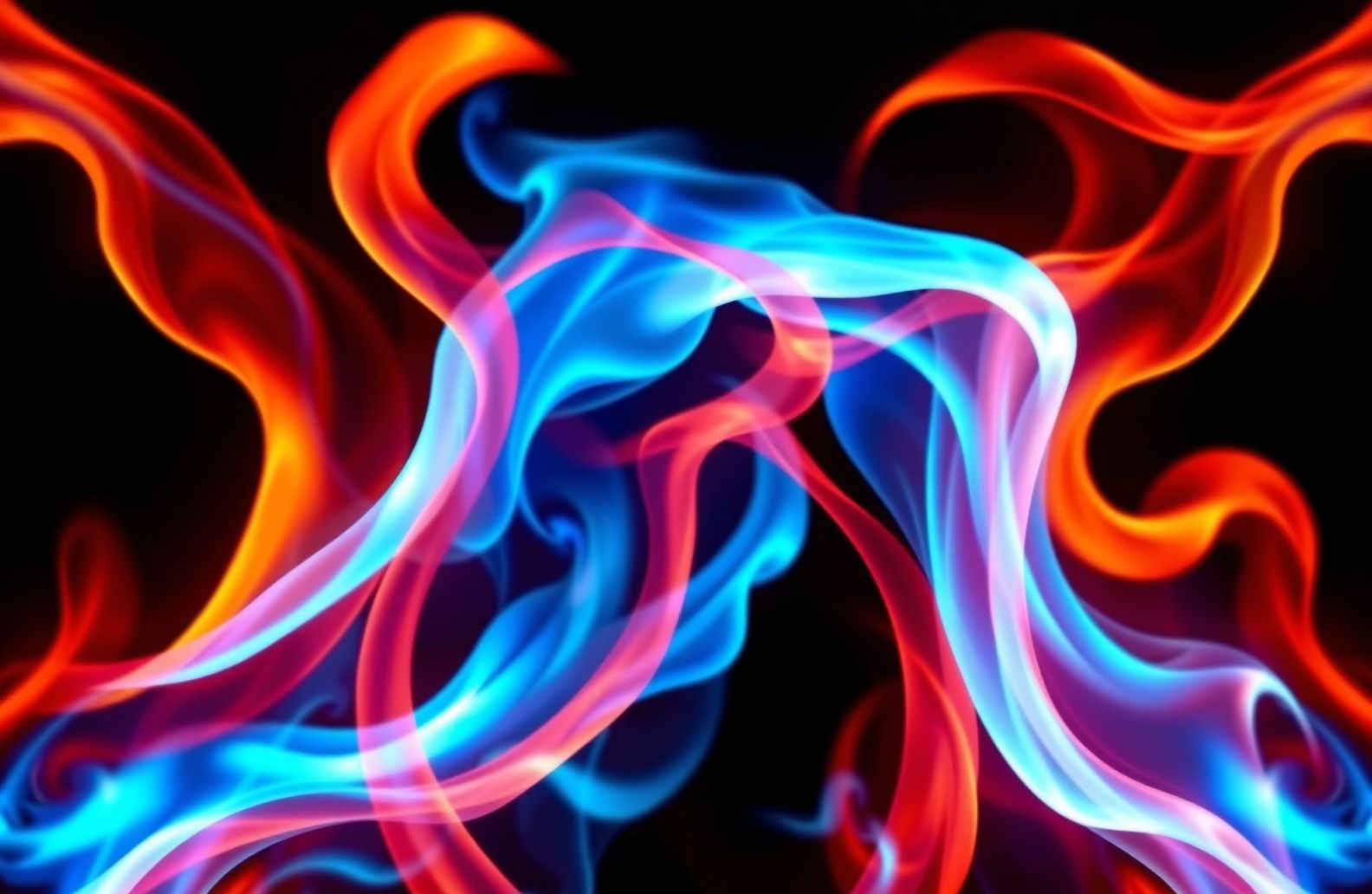 Red And Blue Fire Wallpaper