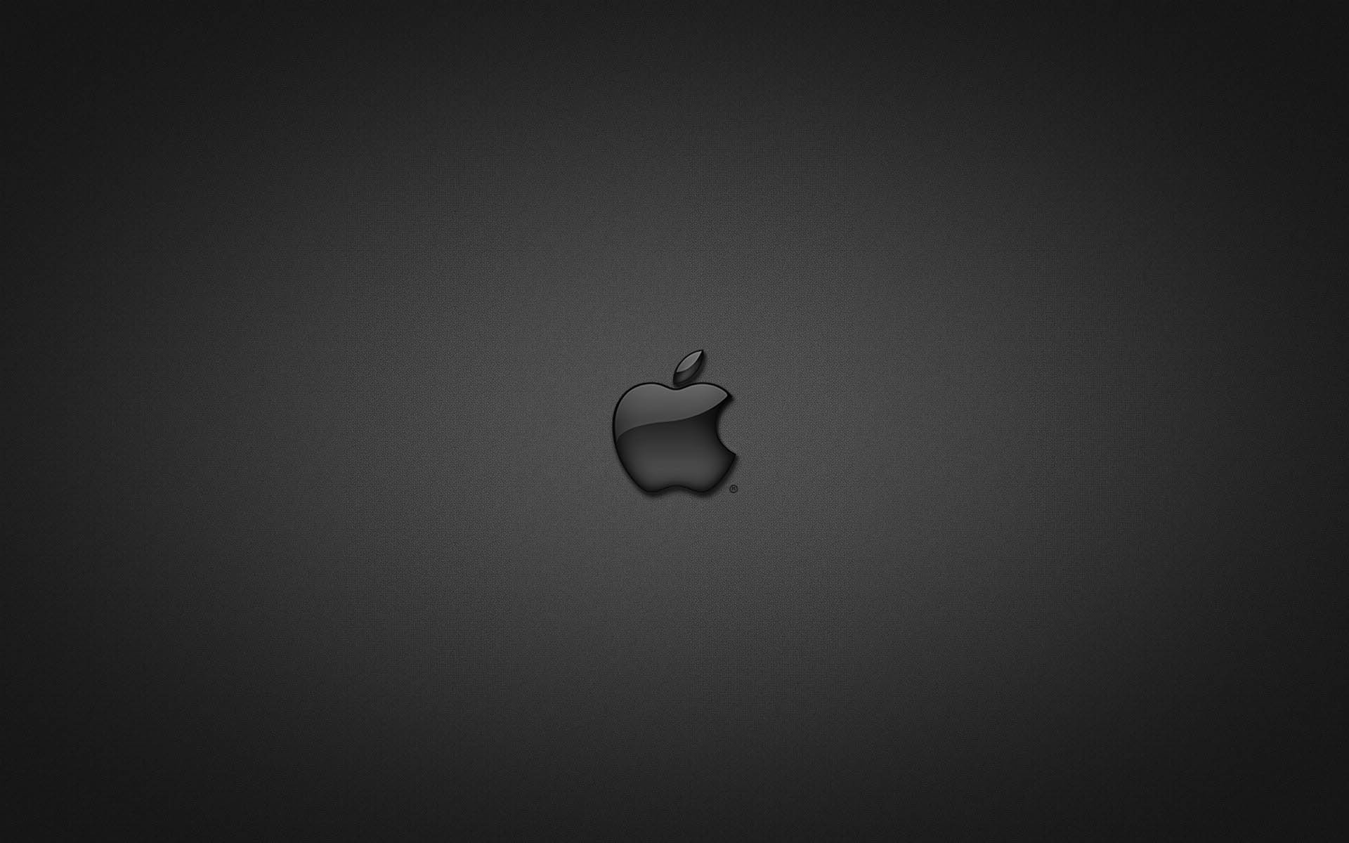 Apple In Glossy Black Desktop Wallpaper