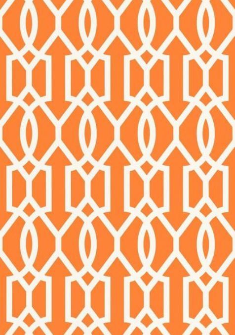 Downing Gate Wallpaper And Coordinating Fabric In Tangerine From The