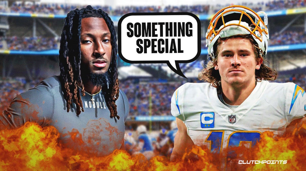 Chargers Justin Herbert Expects Greatness From Quentin Johnston Wallpaper