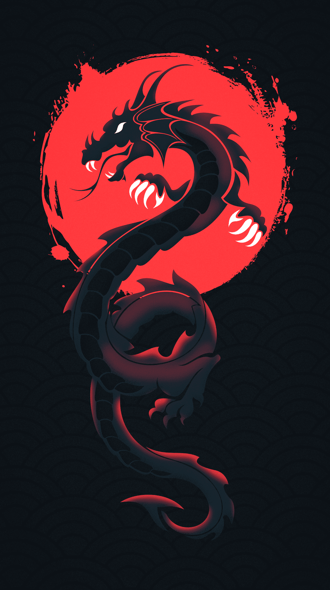 Hydra Dragon Minimalist Mobile Wallpaper