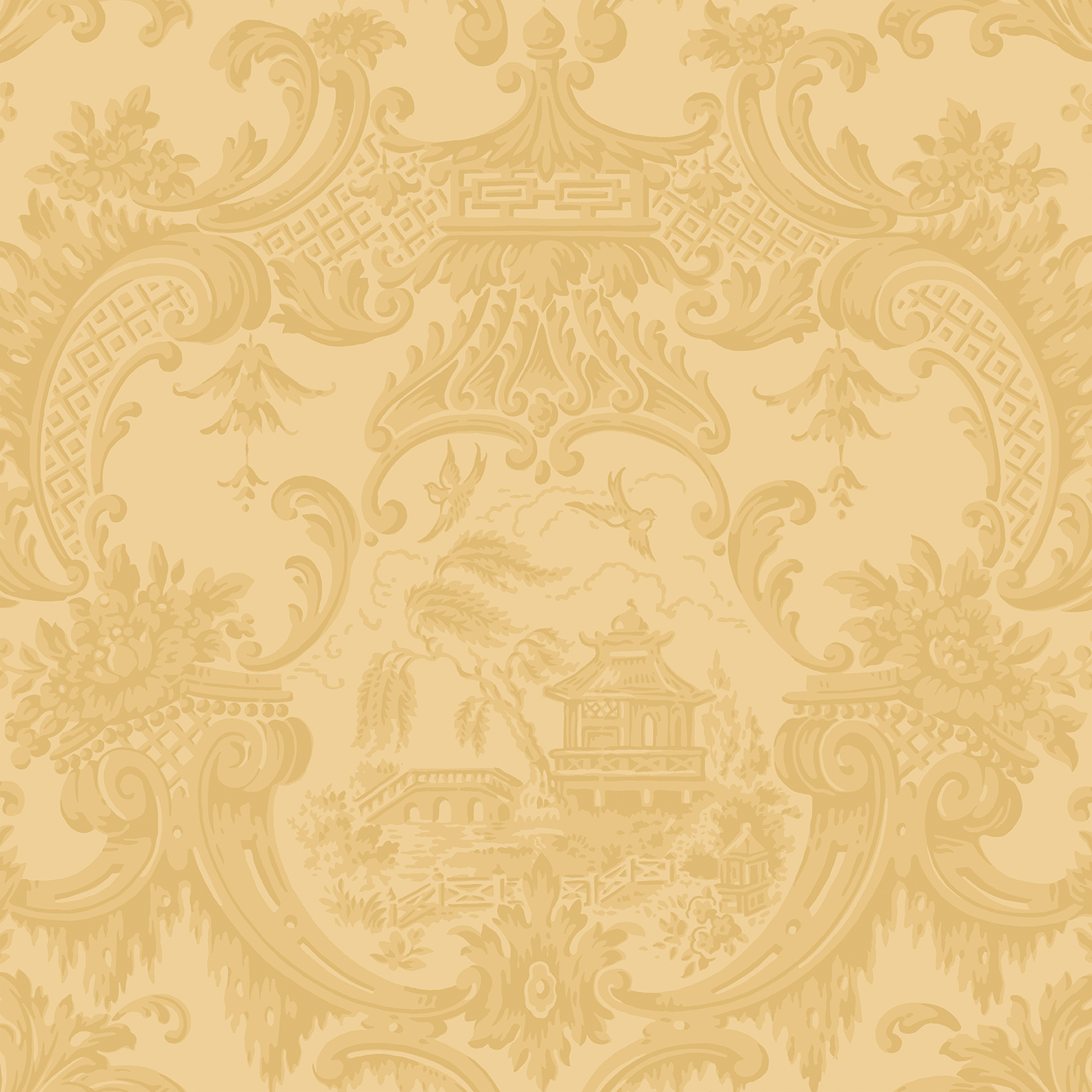 Chippendale China Yellow Wallpaper Archive Anthology Cole