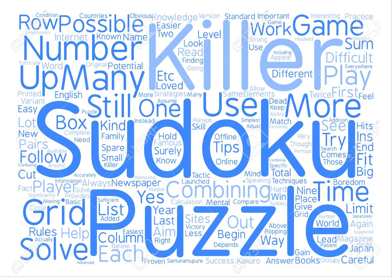Free Download Killer Sudoku Word Cloud Concept Text Background Royalty 