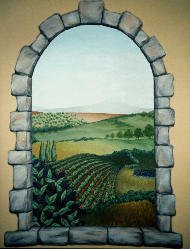 On Tuscany Mural Wallpaper Windows Decorating With
