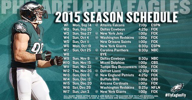 The Eagles 2015 schedule Over analyzing the advantages and