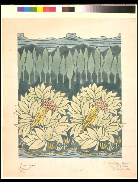 Design For A Textile Or Wallpaper Voysey Charles Francis Annesley