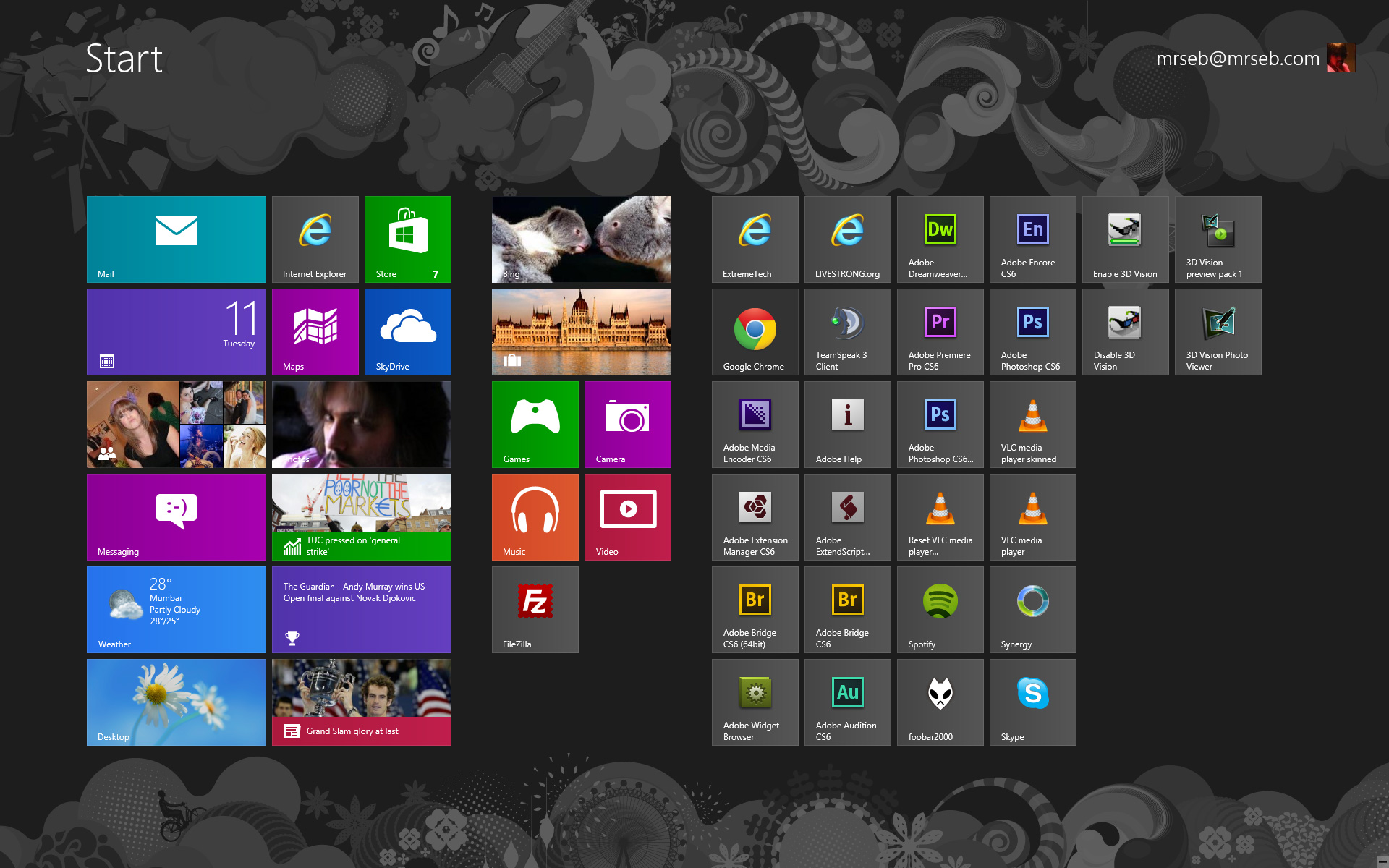 Windows Start Screen Wallpaper Wide HD
