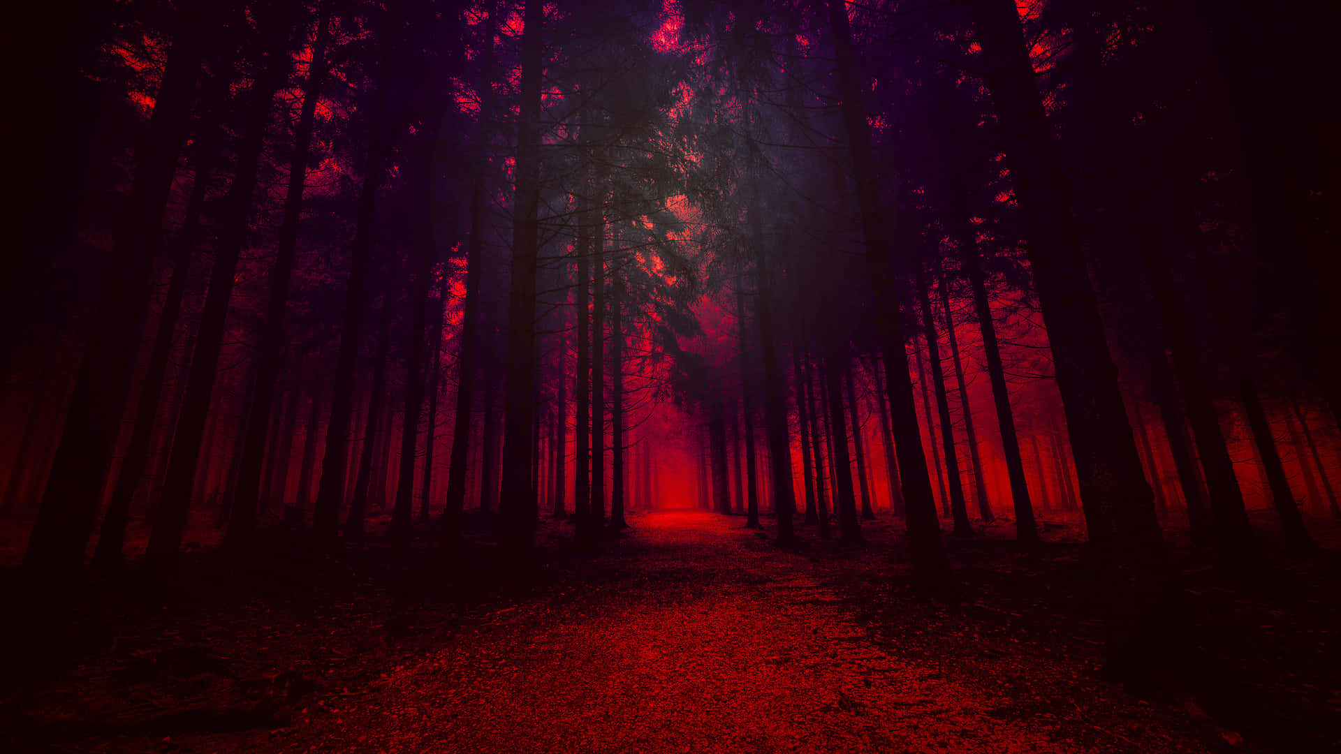 Red Forest Wallpaper