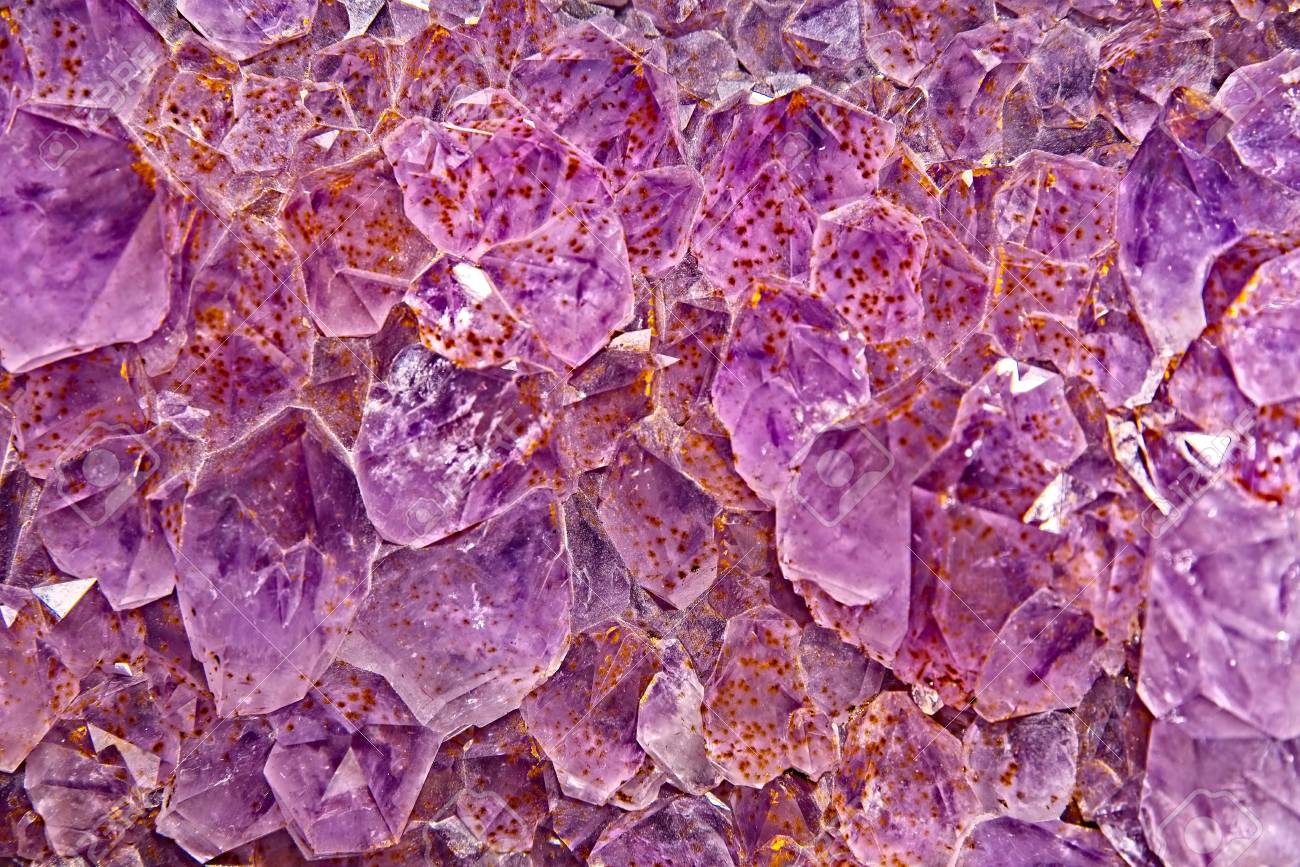 Purple To Pink Amethyst Crystal Geode As Texture Or Full Frame