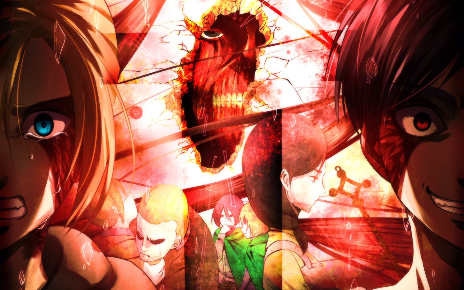 Annie Leonhart Eren Jaeger Attack On Titan Shingeki No Kyojin Anime HD