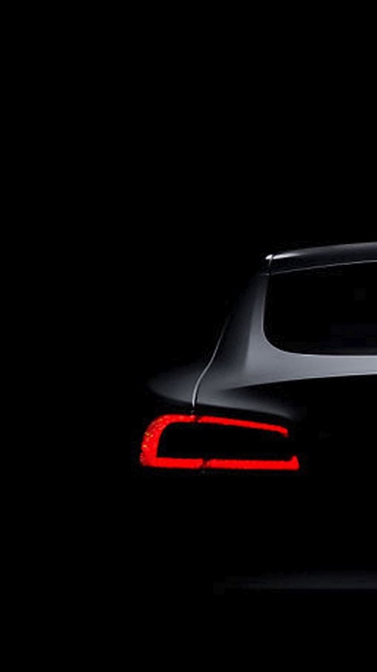 Tesla Model S Dark Brake Light iPhone Wallpaper