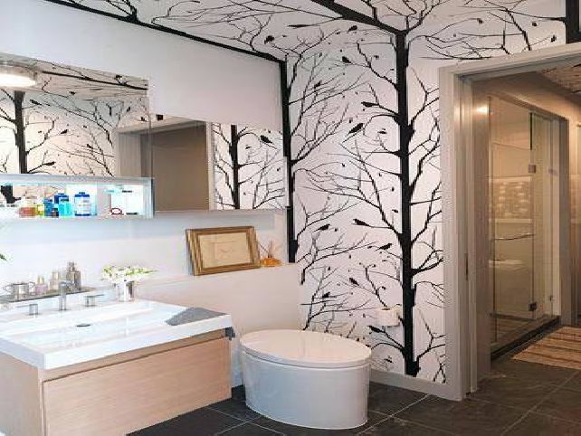 Gallery of Tips to Choose Bathroom Wallpaper Ideas 642x482