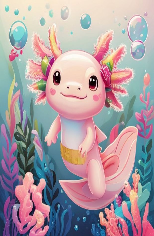 Kawaii Axolotl Wallpaper