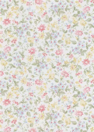 Light Blue Small Print Floral Wallpaper Traditional