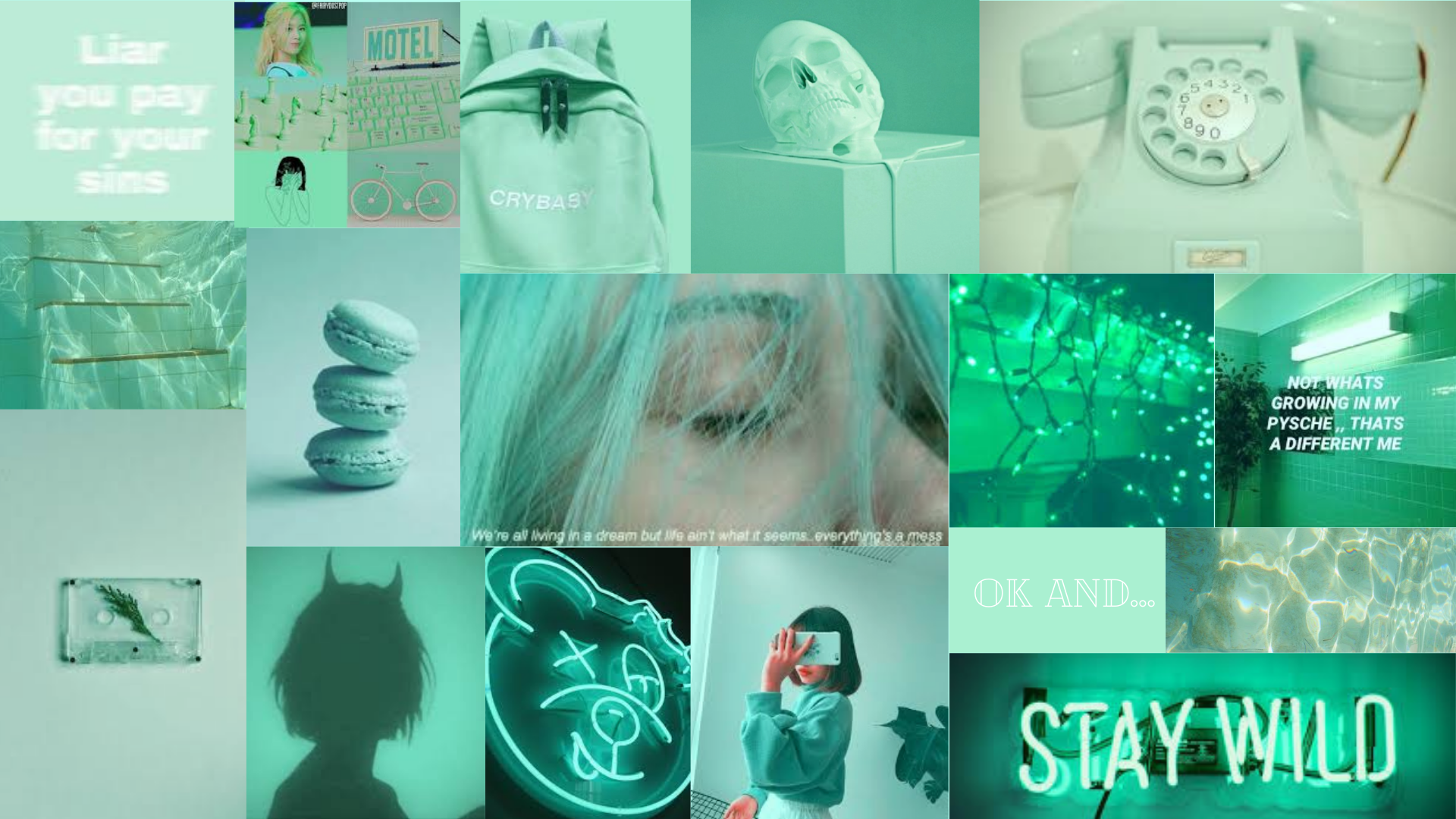 Mint Green Aesthetic Desktop Wallpaper Idk Enjoyment