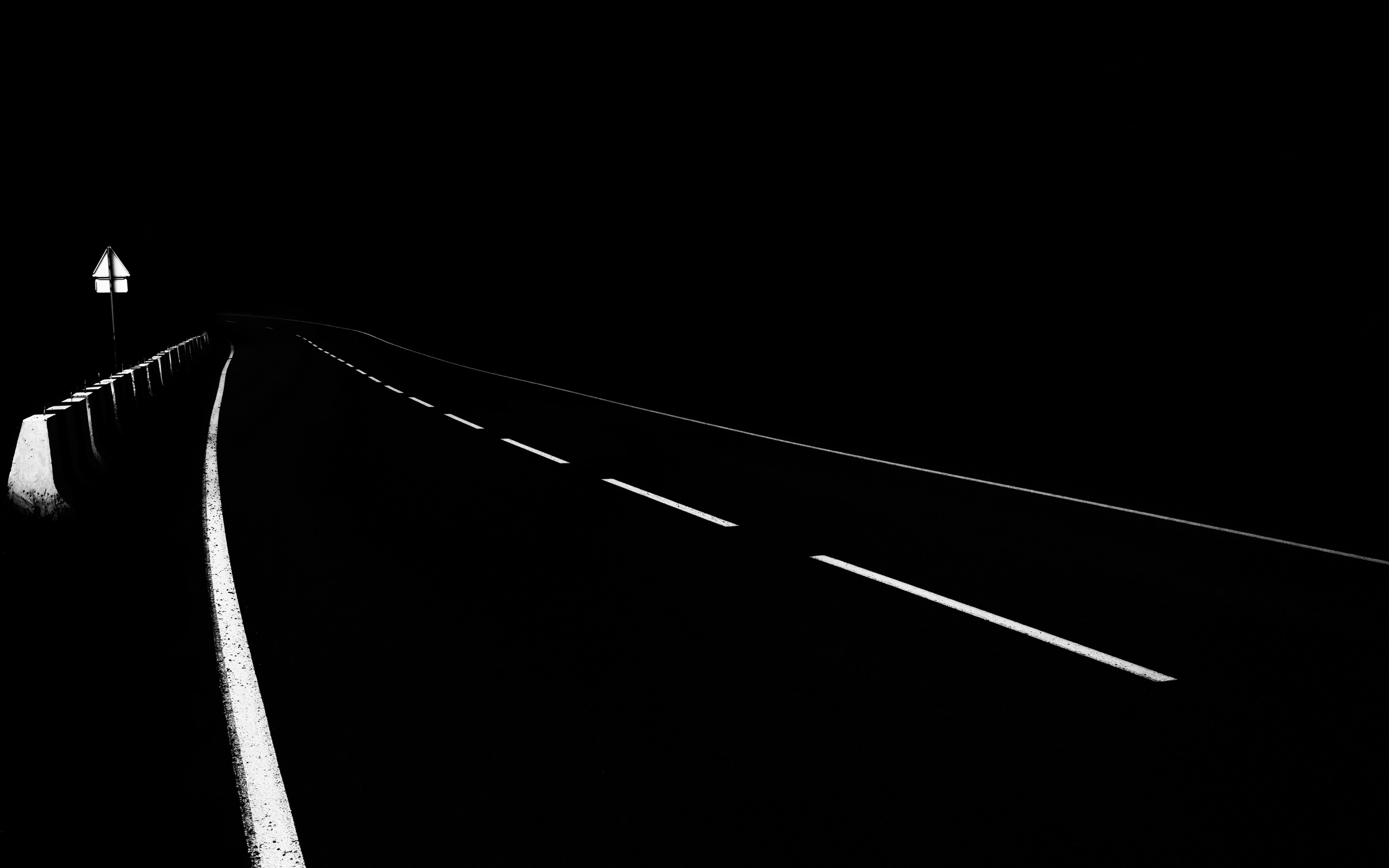 Back And White Road HD Wallpaper Background Image