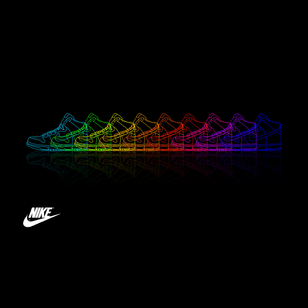 Nike Shoe Rainbow iPad Wallpaper ipadflavacom
