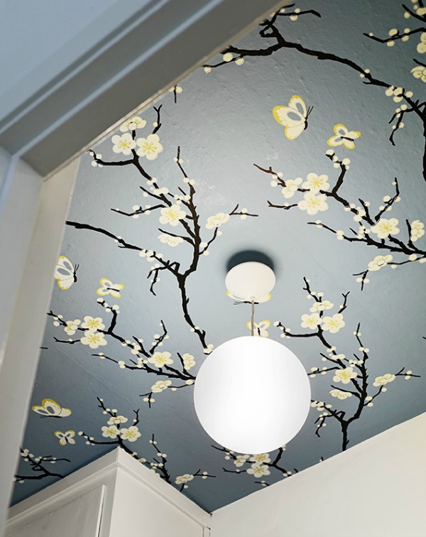 Blue Wallpaper On Ceiling