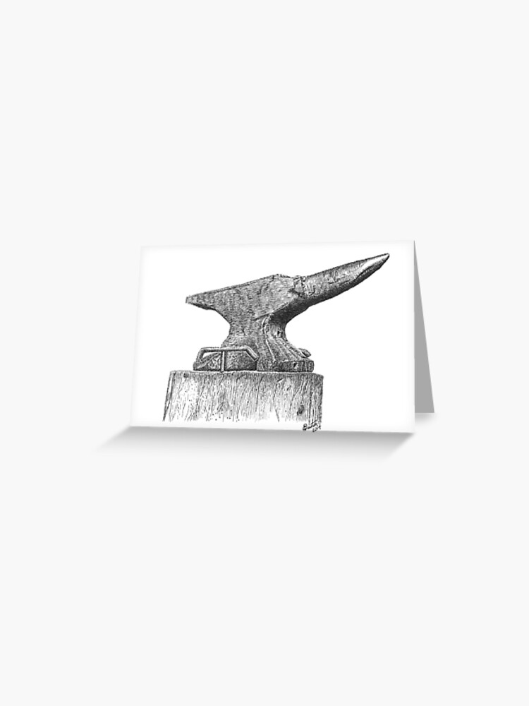 Blacksmith Anvil Transparent Background Greeting Card By
