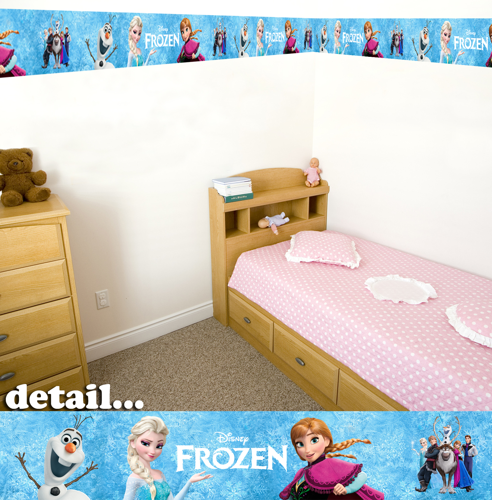 Disney Frozen Self Adhesive Decorative Wall Border   5 metres in total