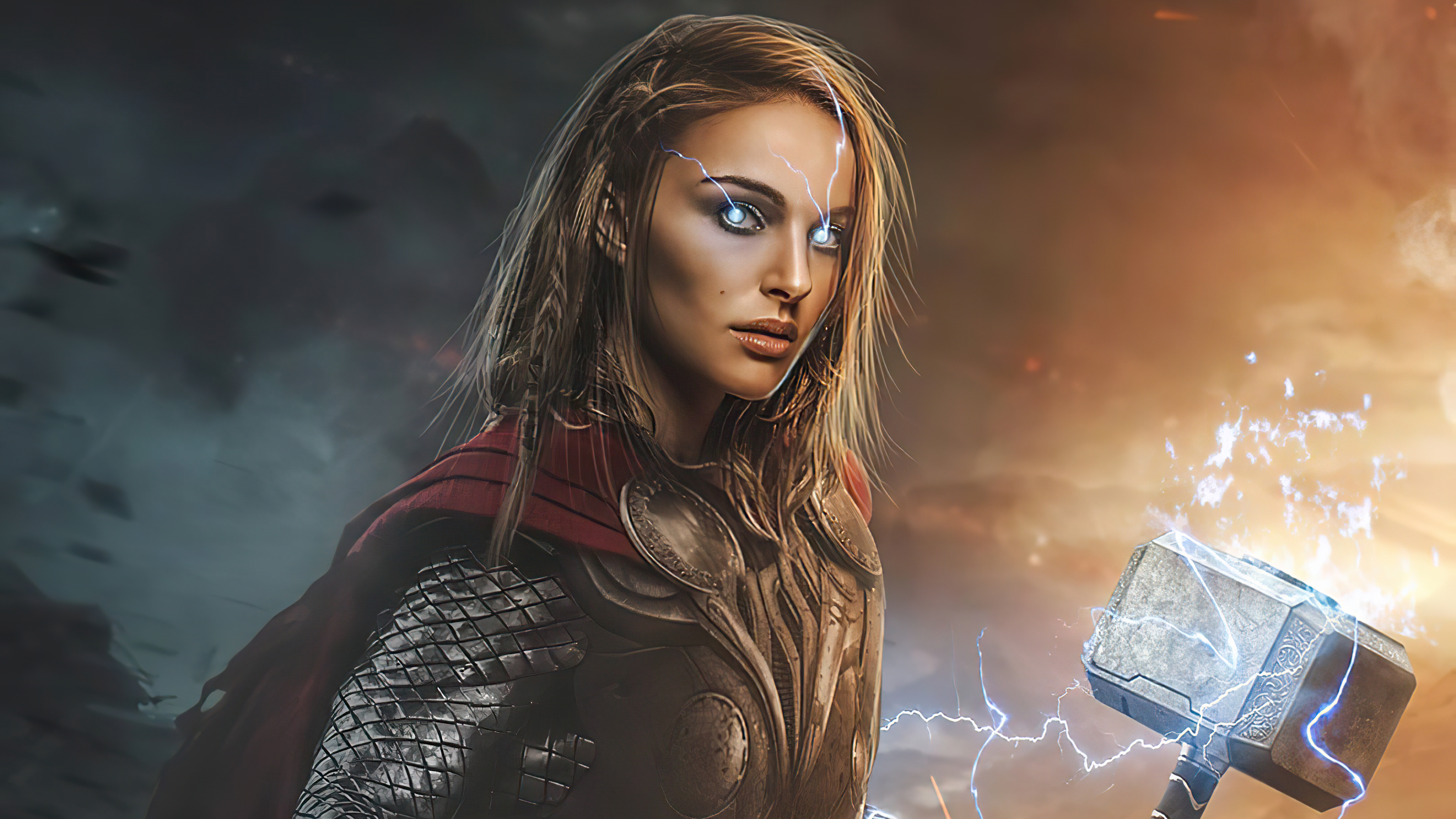 Lady Thor Love And Thunder 4k Wallpaper HD Superheroes Image