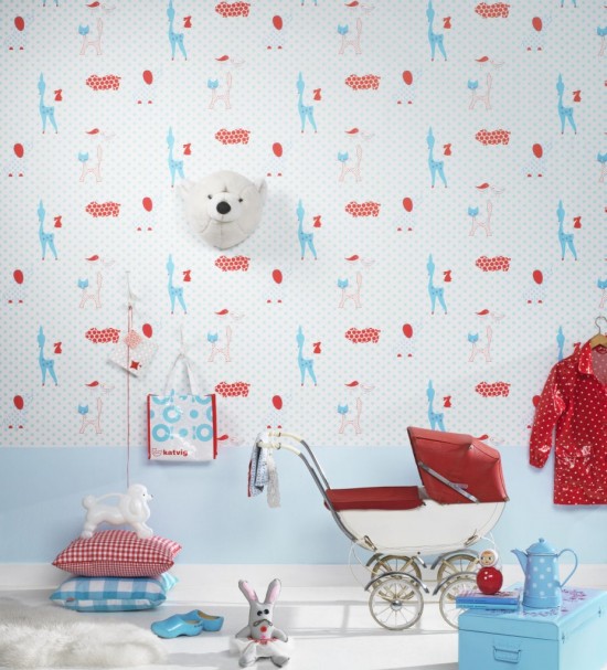Modern Nursery Wallpaper With Lively And Bright Shades
