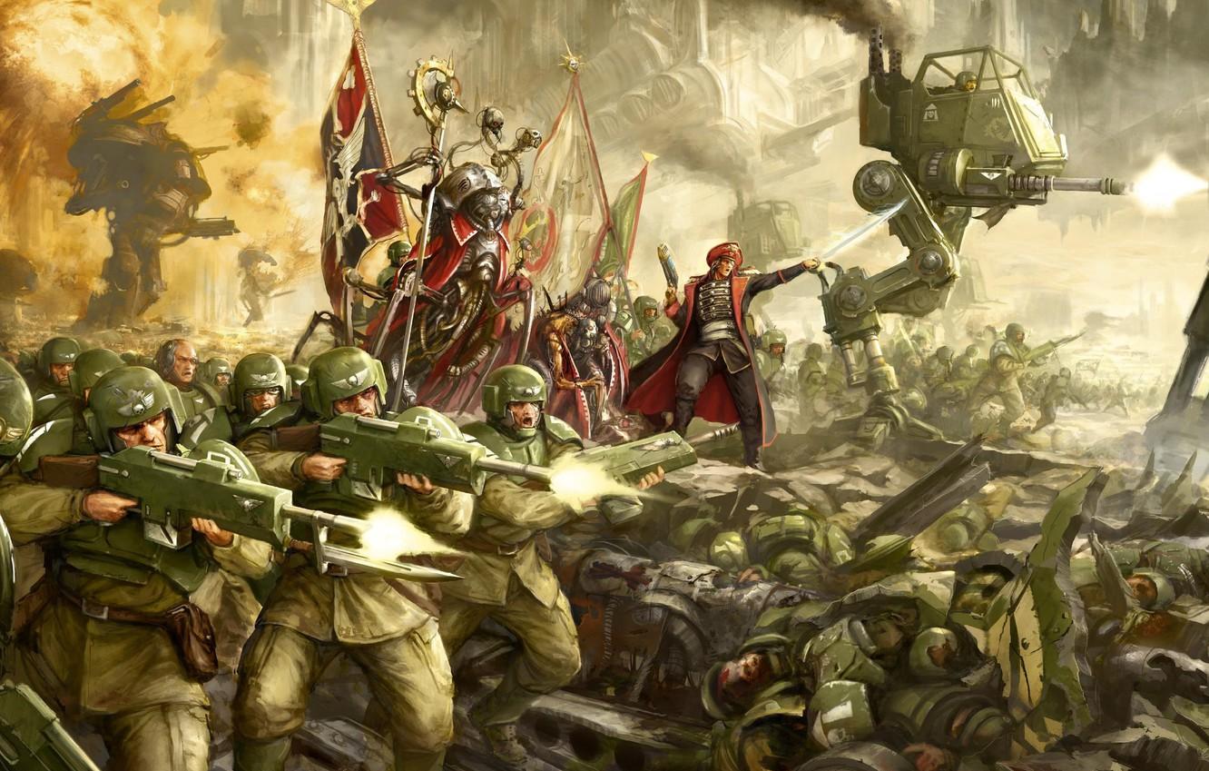Wallpaper Soldier War Weapons Warhammer Imperial Guard